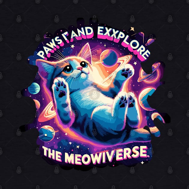 Paws it and Explore the Meowniverse - Cute Cat in Space by diegotorres